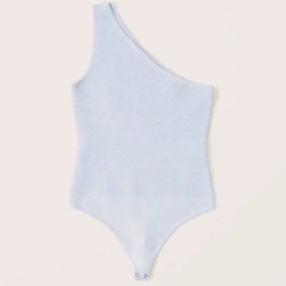 Abercrombie & Fitch Tops - 🏷 *NWT* Abercrombie & Fitch Light Blue Ribbed One-Shoulder Bodysuit